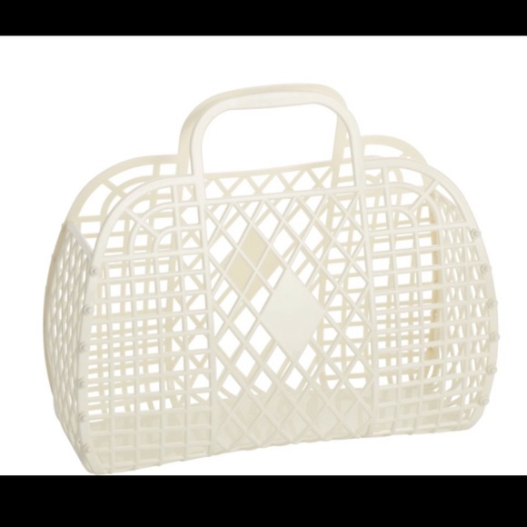 Handbags - SunJellies: Retro Basket- Small (cream)